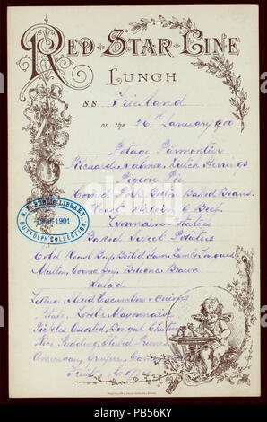 965 pranzo (detenute da) RED STAR LINE (a) SS FRISIA (SS;) (NYPL ADE-272403-475371) Foto Stock