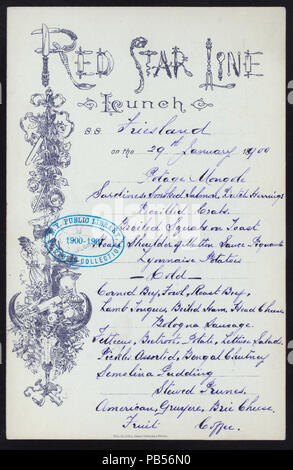 965 pranzo (detenute da) RED STAR LINE (a) SS FRISIA (SS;) (NYPL ADE-272446-475414) Foto Stock