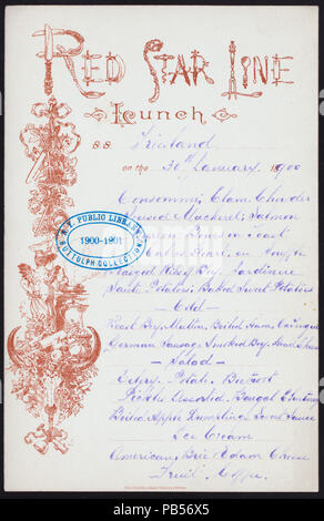 965 pranzo (detenute da) RED STAR LINE (a) SS- Frisia (SS;) (NYPL ADE-272482-475450) Foto Stock