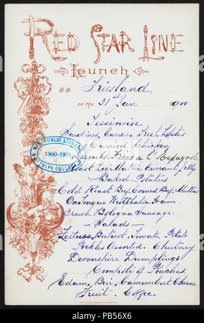 965 pranzo (detenute da) RED STAR LINE (a) SS- Frisia (SS;) (NYPL ADE-272484-475452) Foto Stock