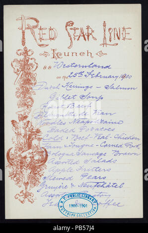 965 pranzo (detenute da) RED STAR LINE (a) SS WESTERNLAND (SS;) (NYPL ADE-272978-466393) Foto Stock