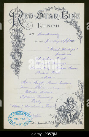 965 pranzo (detenute da) RED STAR LINE (a) SS SOUTHWAREZ (SS;) (NYPL ADE-272983-466398) Foto Stock