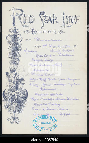 965 pranzo (detenute da) RED STAR LINE (a) SS WESTERNLAND (SS;) (NYPL ADE-273067-466482) Foto Stock