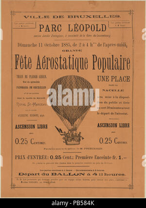 1820 Ville de Bruxelles, Parc Léopold ... dimanche 11 octobre 1885, de 2 à 4 hres. de l'après-midi. Grande fête aérostatique populaire LCCN2002724875 Foto Stock