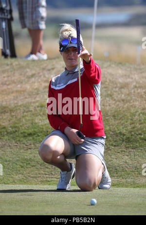 L'Inghilterra del Charley scafo su xiv verde durante il giorno uno del 2018 Aberdeen investimenti Standard Ladies Scottish Open a Gullane Golf Club, Gullane. Foto Stock