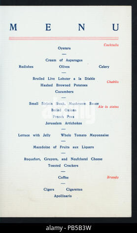 1542 Sesto cena annuale (detenute da) quarto di secolo club (a) "GELB'S salotti, (Providence, RI)" (altre (club);) (NYPL ADE-275548-4000012394) Foto Stock
