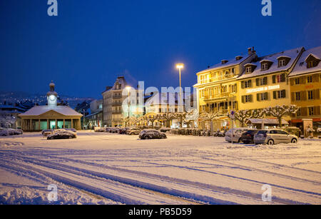 La Svizzera, Vaud e di Vaud, vue de Vevey, neige, Schnee, neve hiver, inverno, *** Caption locale *** Svizzera, Vaud, , vue de Vevey, neige, , neve, Foto Stock