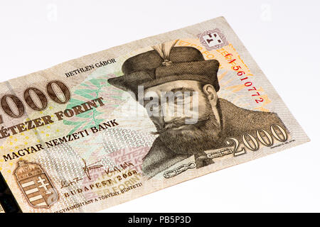 2000 Fiorini Ungheresi bank nota. Il fiorino ungherese è la moneta nazionale di Ungheria Foto Stock