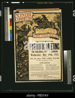 1622 il Comitato Centrale Nazionale per le organizzazioni patriottiche imperiale riunione patriottica, la Guildhall, City of London, Mercoledì, Maggio 19th, 1915 LCCN2003675390 Foto Stock