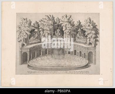 Speculum Romanae Magnificentiae": Fontana e sui giardini di Villa d'Este a Tivoli. Artista: Etienne DuPérac (francese, ca. 1535-1604). Dimensioni: foglio: 12 3/16 x 16 3/4 in. (31 x 42,5 cm) montaggio: 16 7/8 x 22 1/8 in. (42,8 x 56,2 cm). Editore: Antonio Lafreri (francese, Orgelet, Franche-Comte ca. Roma 1512-1577). Serie/Portfolio: Speculum Romanae Magnificentiae". Data: 1575. Questa stampa proviene dal museo della copia del Speculum Romanae Magnificentiae" (Lo specchio della magnificenza romana) lo specolo trova la sua origine nella pubblicazione si sforza di Antonio Salamanca e Antonio Lafreri. Durante Foto Stock