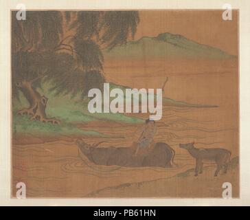 Bufalo d'acqua. Artista: artista non identificato. Cultura: la Cina. Dimensioni: 9 1/2 x 11 1/2 in. (24,1 x 29,2 cm). Museo: Metropolitan Museum of Art di New York, Stati Uniti d'America. Foto Stock