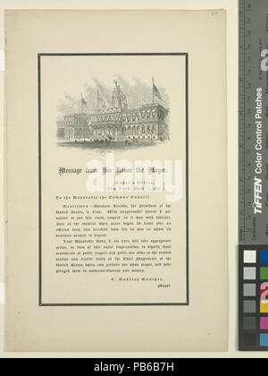 1019 Messaggio del Sindaco e le risoluzioni del Consiglio di comune con le foto del New York City Hall "drappeggiati in lutto." (NYPL ADE-1804129-1659469) Foto Stock