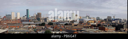 Birmingham City Centre panoramica vista sullo skyline, West Midlands, England, Regno Unito, dal sud della città Foto Stock