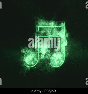 Sedicesima trasmesse simbolo di una nota musicale. Simbolo verde Foto Stock