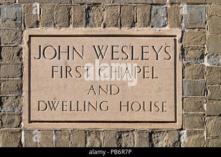 BRISTOL: John Wesley la prima cappella e casa di abitazione Foto Stock