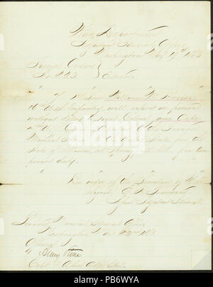 1557 ordini speciali, n. 223, firmato E.D. Townsend, Vice aiutante generale, Dipartimento di guerra, Aiutante Generale dell'Ufficio, Washington, 19 maggio 1863 Foto Stock