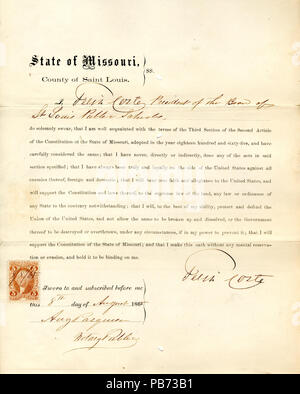 946 Il giuramento di fedeltà di Felix Coste del Missouri, nella contea di San Luigi Foto Stock