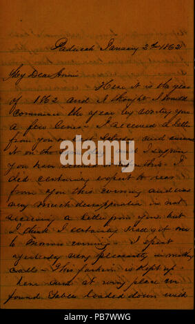 900 Lettera da D. P. Grier, Paducah, Anna McKinney, 2 gennaio 1862 Foto Stock