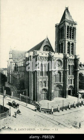 . Français : Carte postale ancienne éditée par LL, n°1 : SAINT-DENIS - L'Abbaye . prima di 1914 929 LL 1 - STD - L'Abbaye Foto Stock