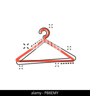 Vector cartoon appendiabiti icona in stile fumetto. Guardaroba hander segno illustrazione pittogramma. Appendiabiti business effetto splash concept. Illustrazione Vettoriale