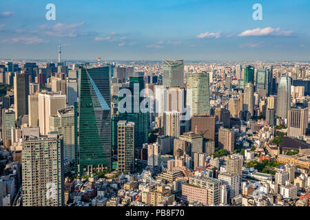 Giappone Tokyo City, area di Shimbashi panorama Foto Stock