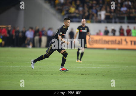 Los Angeles, CA, Stati Uniti d'America. 26 Luglio, 2018. Los Angeles FC centrocampista Eduard Atuesta #20 durante il Los Angeles Football Club vs la galassia a BANC DELLA CALIFORNIA Stadium di Los Angeles, Ca il 26 luglio 2018. Jevone Moore Credito: csm/Alamy Live News Foto Stock