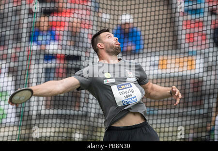 Martin WIERIG, Sportclub Magdeburg, azione. Discus finale degli uomini, su 21.07.2018. German Athletics Championships 2018, dal 20.07. - 22.07.2018 in Nuernberg/Germania. | Utilizzo di tutto il mondo Foto Stock