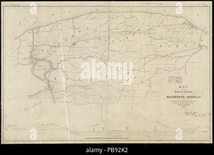 994 Mappa dei vari percorsi da Rochester a Buffalo - compilato dalla contea di mappe e indagini effettivo in ufficio del Lockport e le Cascate del Niagara Rail Road Co. (10194405666) Foto Stock