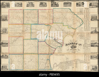 993 Mappa della Contea di Monroe, Michigan (13384899153) Foto Stock