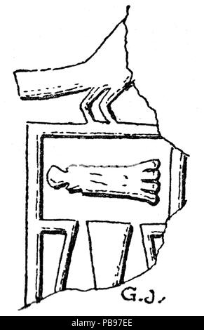 1171 parziale serekh Narmer da Abydos, de Morgan 1897, fig.811 Foto Stock