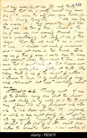 1722 Thomas Butler diari Gunn- Volume 11, pagina 137, novembre 13-22, 1859 Foto Stock