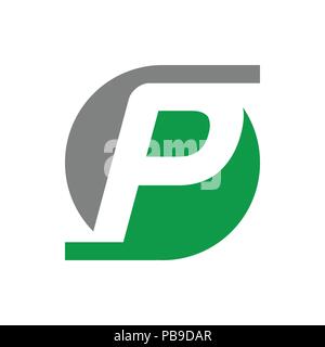 P iniziale Lettermark simbolo vettore Logo grafico del modello di progettazione Illustrazione Vettoriale