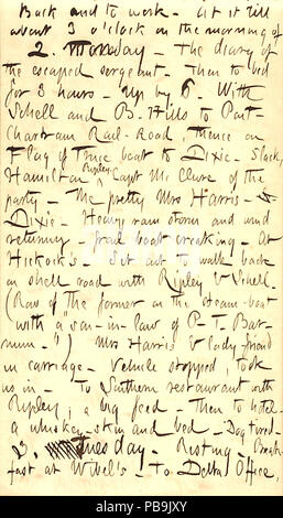 1733 Thomas Butler diari Gunn- Volume 22, pagina 49, 1 febbraio 1863 Foto Stock