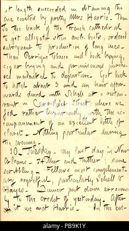 1733 Thomas Butler diari Gunn- Volume 22, pagina 123, 9 marzo 1863 Foto Stock