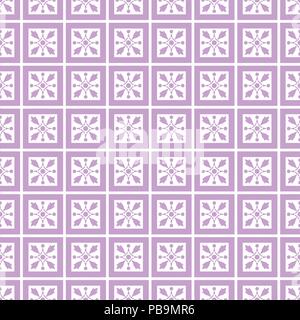 Elegante motivo viola senza cuciture di piastrelle lavanda con motivi geometrici floreali Illustrazione Vettoriale