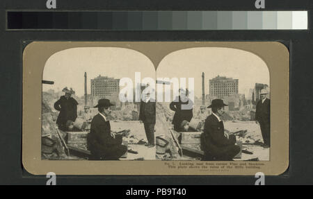 934 guardando ad est da angolo di pino e di Stockton, che mostra le rovine dei mulini edificio (NYPL B11707478-G90F002 029F) Foto Stock