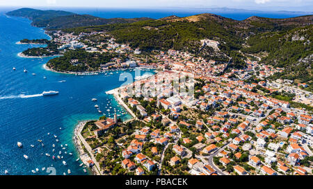 Vista aerea di Hvar, Croazia Foto Stock