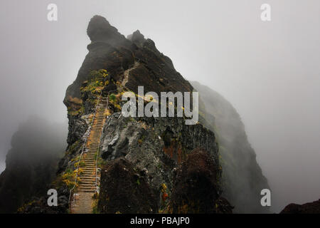 Pico Ruivo escursione nell'isola di Madeira Foto Stock