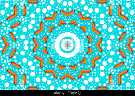 Abstract kaleidoscope pattern, sfondo colorato mirroring riflettente sfondo grafico come elemento di design Foto Stock