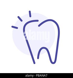 Dente icona linea. Stomatologia segno. Vettore segno web, pulsante Illustrazione Vettoriale