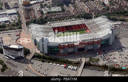 Vista aerea del Manchester United Old Trafford Football Ground Stadium, Manchester Foto Stock