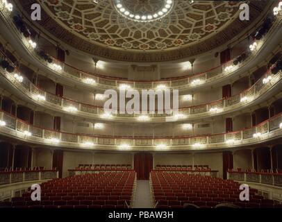 Interno del ANTIGUO TEATRO DE LA PRINCESA CONVERTIDO EN CENTRO DRAMATICO NACIONAL O TEATRO MARIA Guerrero. Luogo: TEATRO MARIA GUERRERO, MADRID, Spagna. Foto Stock