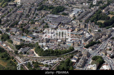 Vista aerea di Shipley Town Center, Bradford, West Yorkshire Foto Stock