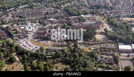 Vista aerea del Royal Stoke University Hospital, Staffs Foto Stock