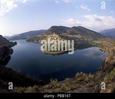 EMBALSE DE CAMARASA SOBRE EL RIO Noguera Pallaresa. Posizione: esterno, provincia, Spagna. Foto Stock