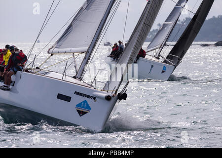 Barche a vela racing durante la Ilhabela Sailing Week Foto Stock