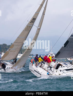 Barche a vela racing durante la Ilhabela Sailing Week Foto Stock