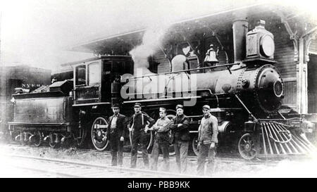 . Inglese: NPRR 4-6-0 locomotiva a vapore n. 5, costruito dalla Rhode Island nel 1889 per l'impero Lumber Co, acquistato da Narragansett Pier ferrovia nel 1894 e andato in pensione nel 1917 . circa 1889-1917 1121 NPRR 4-6-0 locomotiva a vapore n. 5, costruito dalla Rhode Island nel 1889 per l'impero Lumber Co, acquistato da NPRR nel 1894 e andato in pensione nel 1917 Foto Stock