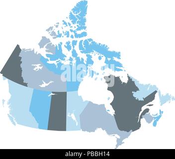 Mappa delle province e territori del Canada Illustrazione Vettoriale