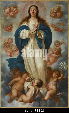 Francisco de Herrera el Mozo / "l Immacolata Concezione". Ca. 1670. Olio su tela. Museo : Museo del Prado di Madrid, España. Foto Stock